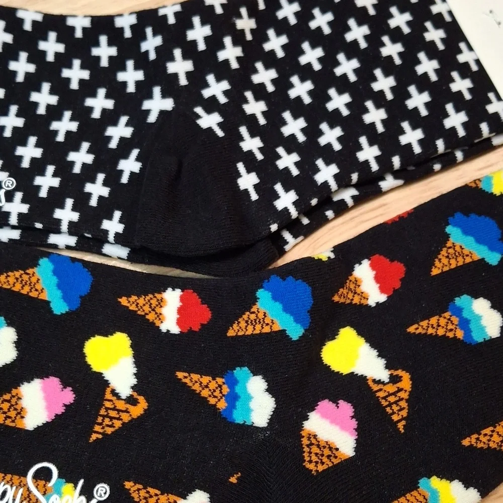 Black & White & Ice Cream Cone Happy Socks Bundle